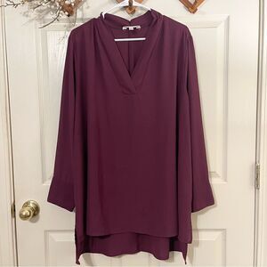 2pc Bundle V-Neck Long Sleeve Tunic Top  Rayon size 1X oversized